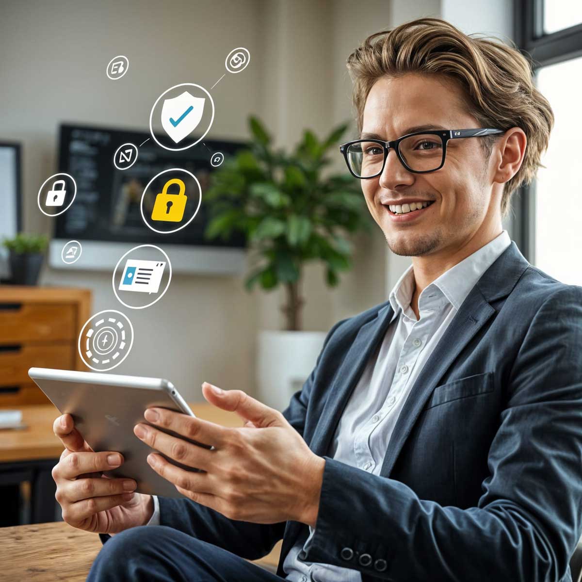 Business Owner On A Tablet